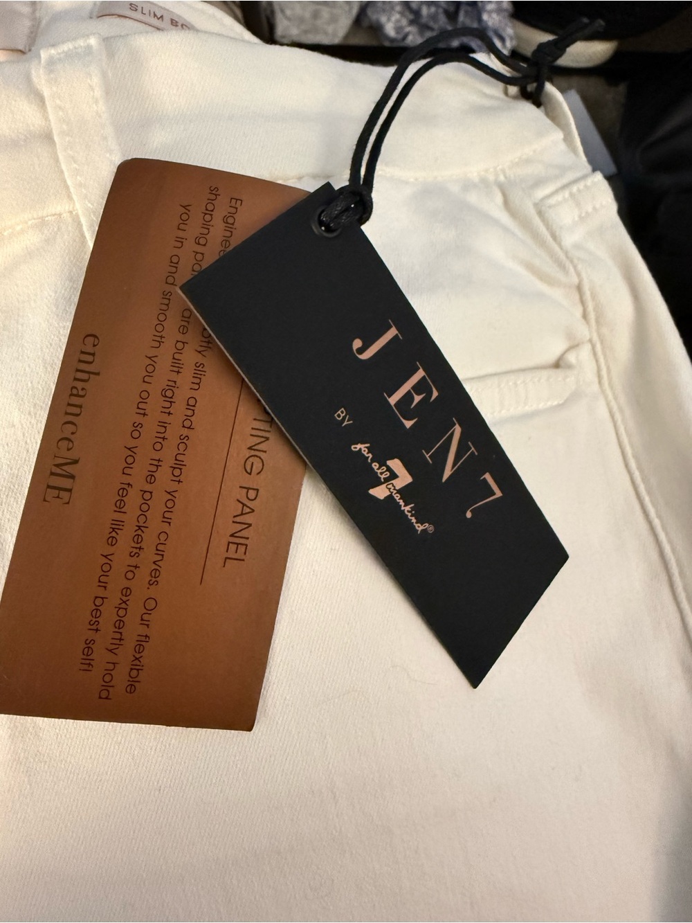 Women's White Bootcut Jeans - Jen7 - Picture 2 of 3